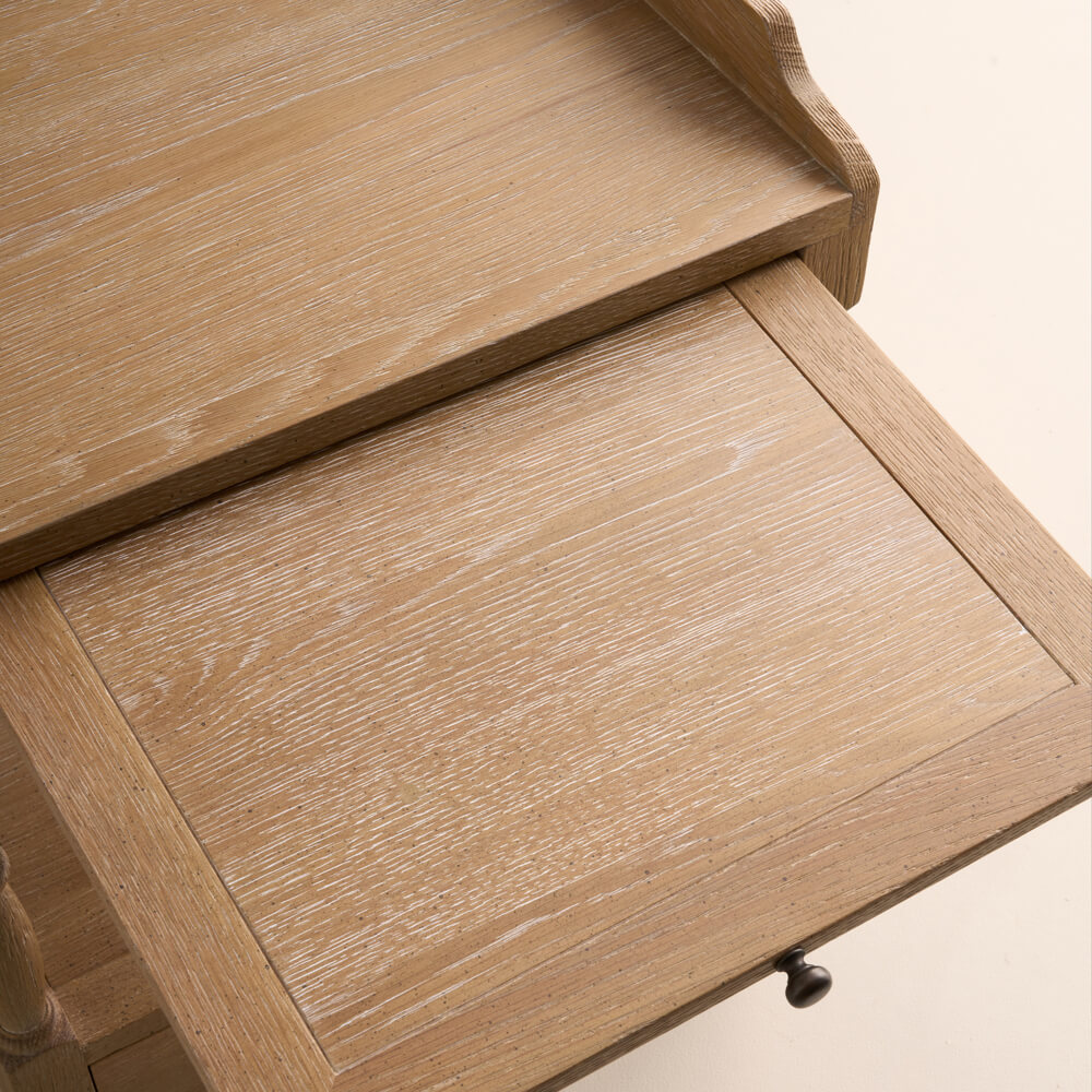 Lyon Bedside Table, Weathered Oak